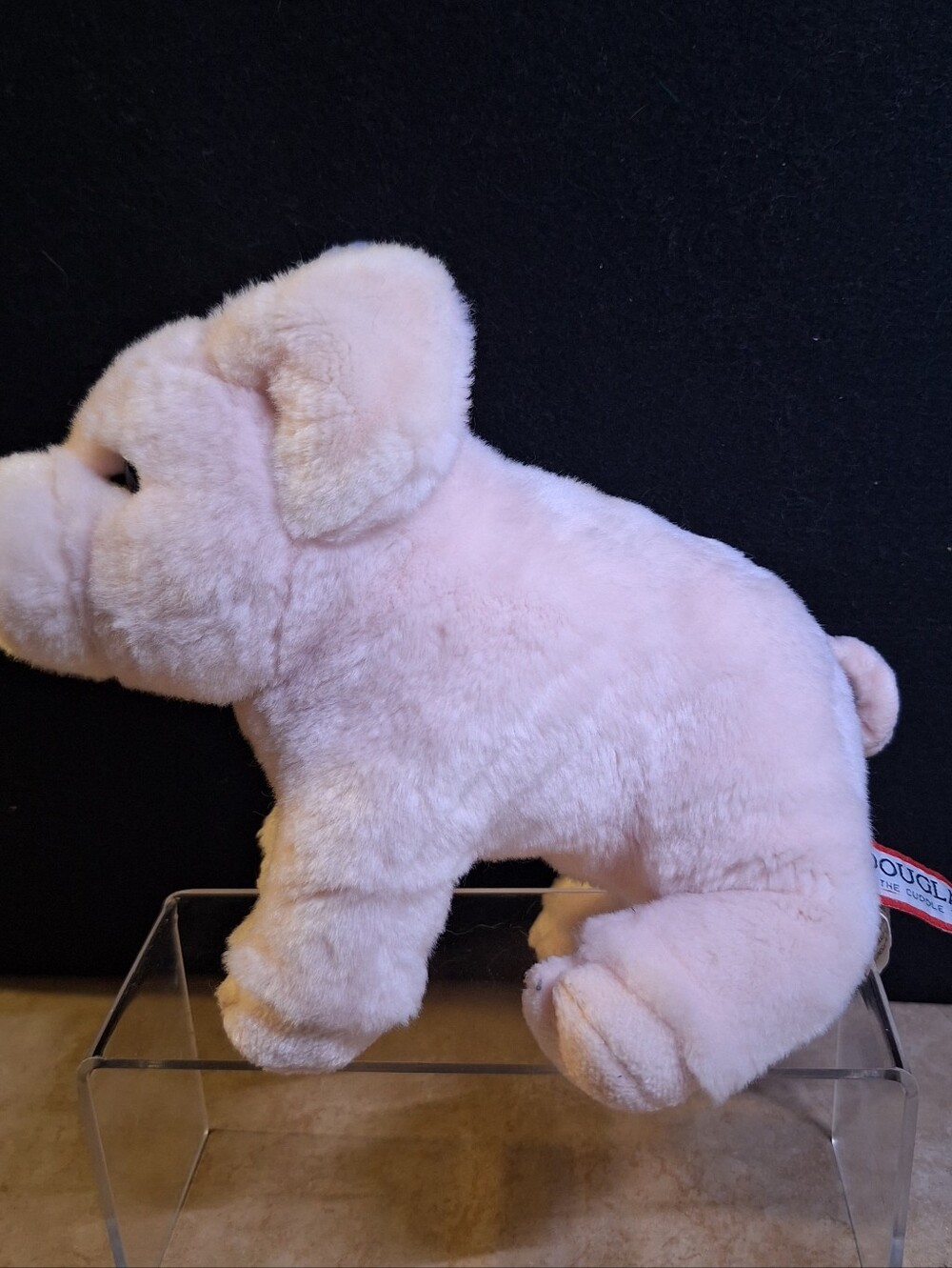 Douglas Cuddle Toy Betina The Pink Pig Plush #1902 Curly Tail Large Ears 10"